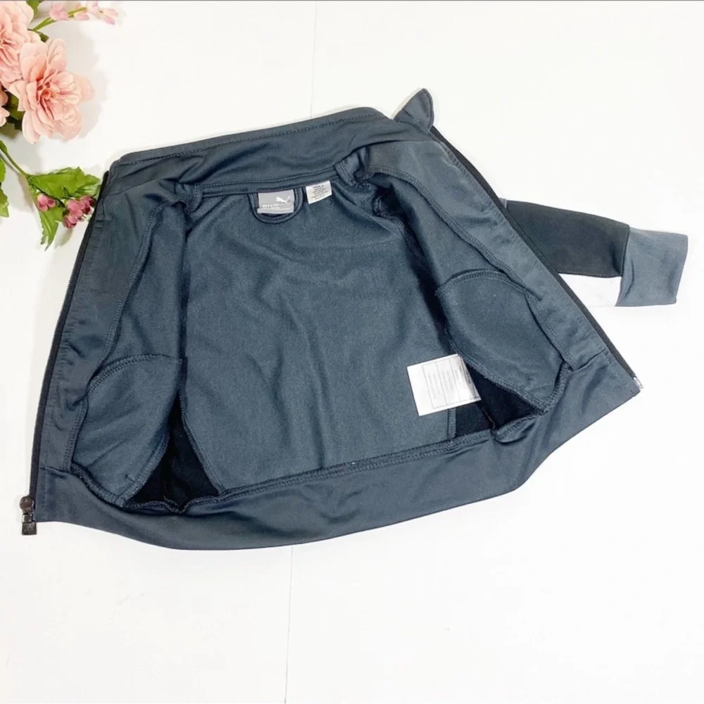 PUMA Baby Boy Tricot Black/Grey/White Jacket & Pants Tracksuit Set - Picture 5 of 11